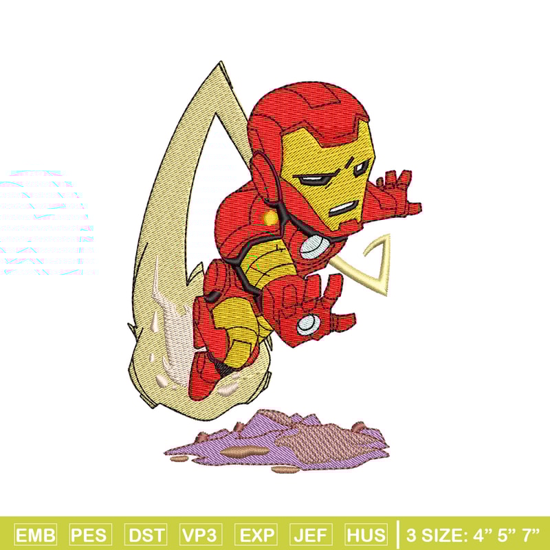 Ironman cartoon embroidery design, Ironman embroidery, movie design, movie shirt, Embroidery file, Digital download..jpg