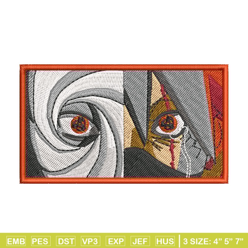 Kakashi Hatake eyes embroidery design, Naruto embroidery, embroidery file, anime design, anime shirt, Digital download.jpg