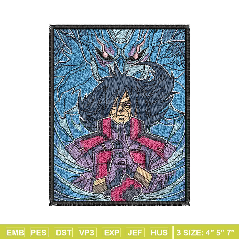 Madara Uchiha embroidery design, Naruto embroidery, embroidery file, anime design, anime shirt, Digital download.jpg