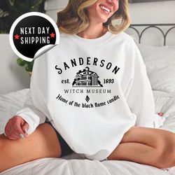 sanderson witch museum sweatshirt, halloween sweatshirt, sanderson sisters, witch sweatshirt, black flame candle sweater