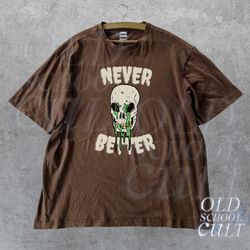 skull vintage 90s graphic shirt, never better y2k retro top, skeleton oversized unisex 2000s shirt, skeleton gift