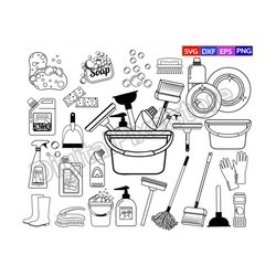 Cleaning Svg,cleaning Bundle Svg,cleaning Tools Svg,maid Services,clean Up Set Bucket,cleaning Woman Svg,lady Maids Svg,