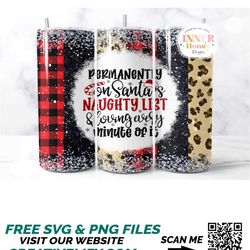 Christmas Tumbler PNG, Just A Girl Who Loves Christmas Leopard Tumbler Sublimation Design Wrap, Seamless 20oz Skinny Tum