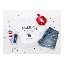 4th of july shirt, retro america shirt, independence day shirt, patriotic tee, fourth of july t-shirt, america the beaut