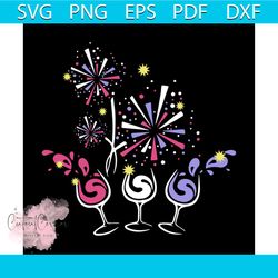 wine glass blue white red svg