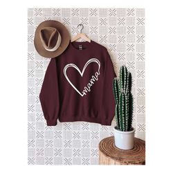 mama heart sweatshirt, mothers day gift, custom sweater, personalization mom gift, grandma sweatshirt, nana shirt