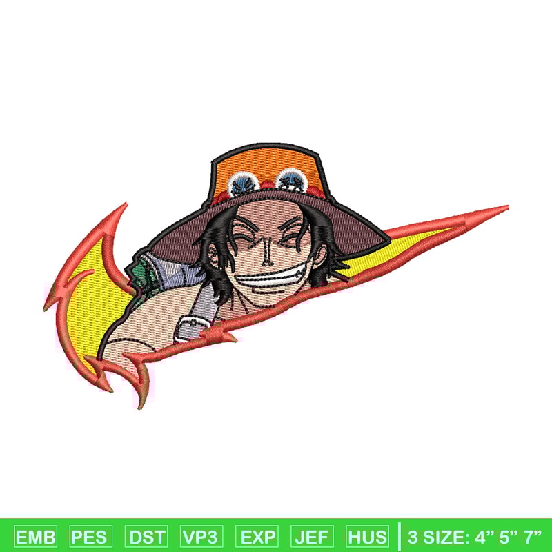 Ace box embroidery design, One piece embroidery, Nike design, Embroidery shirt, Embroidery file, Digital download.jpg