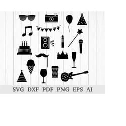 party svg, cake svg, balloon svg, birthday party svg, bunting svg, svg cutting file, cricut & silhouette, vinyl, dxf, ai