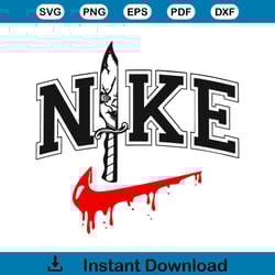 horror movie character chucky knife halloween nike logo svg
