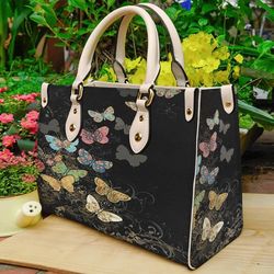 Butterfly Leather Bag, Butterfly  Handbag ,Tote Bag