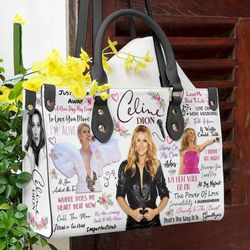 celine dion leather handbag,singer leather handbag,travel handbag