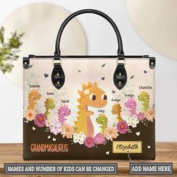 Elegant Personalized Leather Handbags with Uplifting Quotes for Your Beloved Grandma Leather handBag,,Handmade Bag