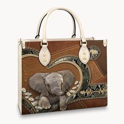Elephant Leather Handbag, Women Elephant Handbag, Elephant Crossbody Bag