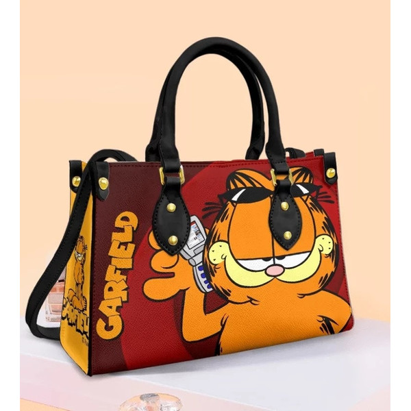 Garfield Leather Handbag, Women Garfield Handbag,3D Garfield Bag, Personalized Leather bag,Love Disney ,Disney Handbag,Handmade Bag - 1.jpg