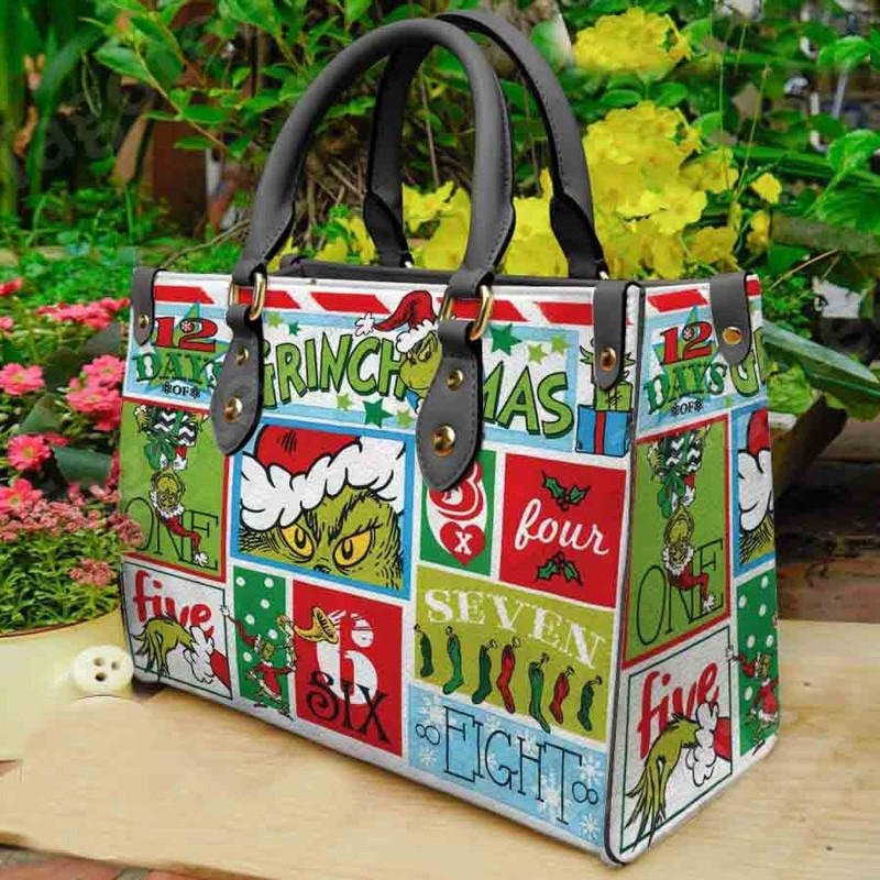 Grince handbag,Christmas Cute Grinch Handbag, Anniversary Grinch Handbag, Disney Leather Handbag, Shoulder Handbag,Gift for Christmas - 2.jpg