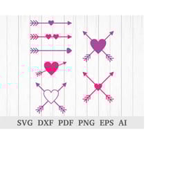 heart arrow svg, heart arrow dxf, arrow heart svg, arrow heart clipart, arrow svg file, cricut & silhouette, dxf, ai, pd