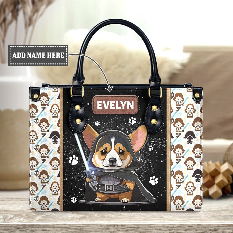 Personalized Corgi Leather Handbag,Dog Handbag,The Corgi Leather Bag,Cute Corgi Bag,Dog Crossbody bag, Star Corgi Leather Bag - 1.jpg