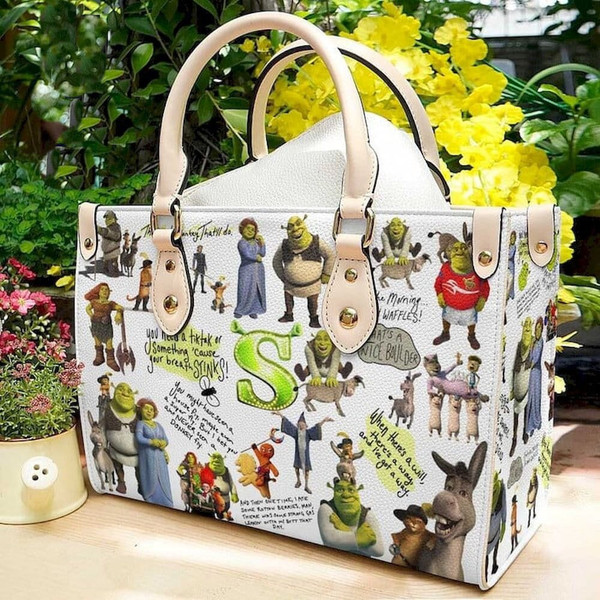 Shrek Leather handBag, Shrek Bag ,Cartoon Leather Handbag,Travel handbag,Teacher Handbag,Handmade Bag,Custom Bag,Vintage Bags - 1.jpg