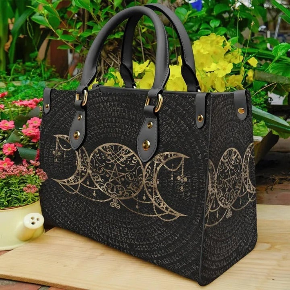 Triple Moon Witch Craft Purse Tote Bag Handbag,Women Handbag,Crossbody Bag,Personalized Leather bag,Elephant Shoulder Handbag,Handmade Bag - 2.jpg