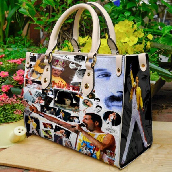 Vintage Freddie Mercury Leather Handbag, Freddie Mercury Bag, Singer Handbag, Love Freddie Mercury, Personalization Bag, Gift For Fan - 1.jpg
