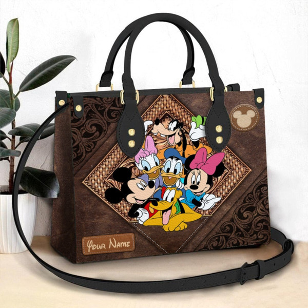 Vintage Mickey Leather HandBag,Mickey Handbag,Love Disney,Disney Handbag,Travel handbag,Teacher Handbag,Handmade Bag,Custom Bag,Vintage Bags - 1.jpg