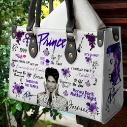 Vintage Priince Purple Leather Handbag,Prince Handbag Love Singer,Music Leather Bag