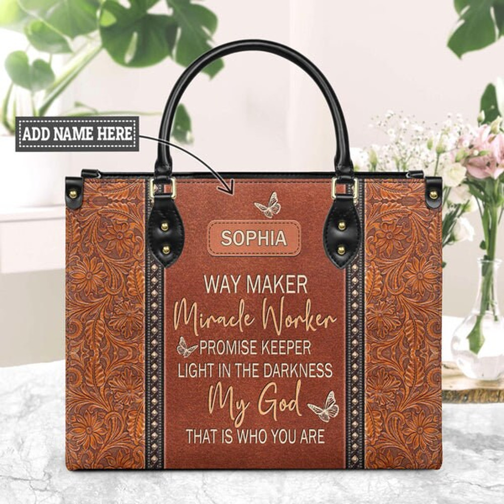 Way Maker Miracle Worker Leather Bag,Personalized Leather Handbag,Miracle Worker, Promise Keeper, My god, Christian Bag, Religion handbag - 1.jpg