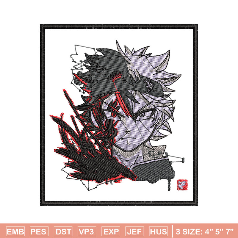 Asta poster embroidery design, Black clover embroidery, Anime design, Embroidery shirt, Embroidery file,Digital download.jpg