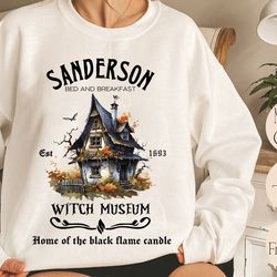 vintage sanderson witch museum sweatshirt, sanderson sisters sweatshirt, black flame candle sweatshirt, halloween women