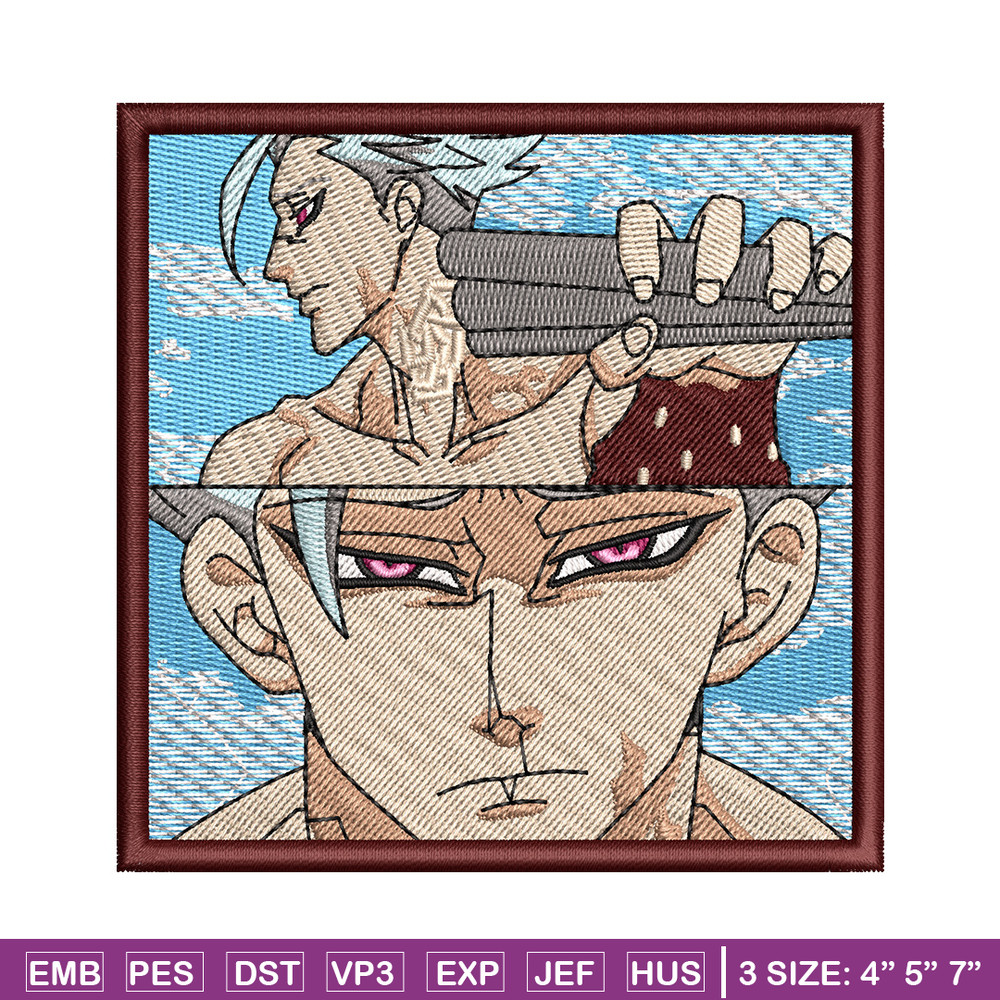 Ban rectangle embroidery design, Meliodas embroidery, Anime design, Embroidery shirt, Embroidery file, Digital download.jpg