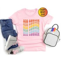 big cousin toddler shirt, big cousin sweatshirt boho retro kids shirt, cute big cousin natural infant, toddler & youth t