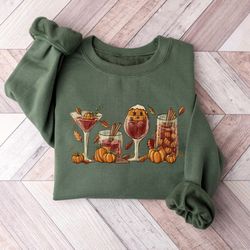 wine fall sweatshirt, halloween wine shirt, pumpkin drink t shirt, fall sweatshirt, thanksgiving crewneck
