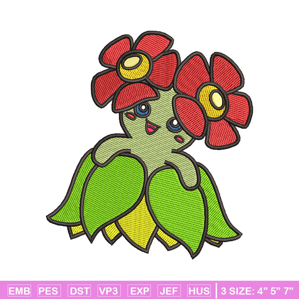 Bellossom embroidery design, Bellossom embroidery, Anime design, Embroidery shirt, Embroidery file, Digital download.jpg