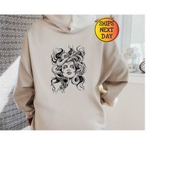 medusa distressed band hoodie, vintage band hoodie, snake hoodie, greek mythology hoodie, greek goddess medusa hoodie, g