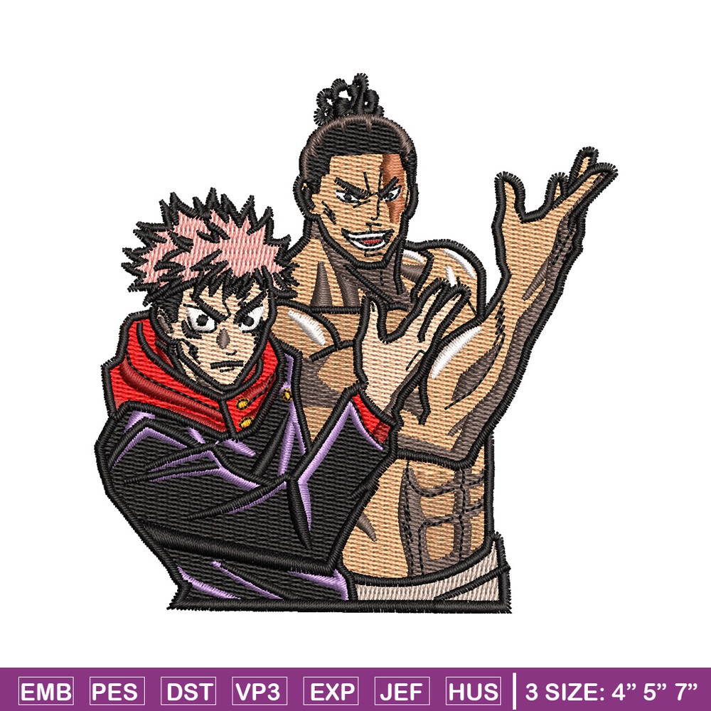 Best friends embroidery design, Jujutsu embroidery, Anime design, Embroidery shirt, Embroidery file, Digital download.jpg