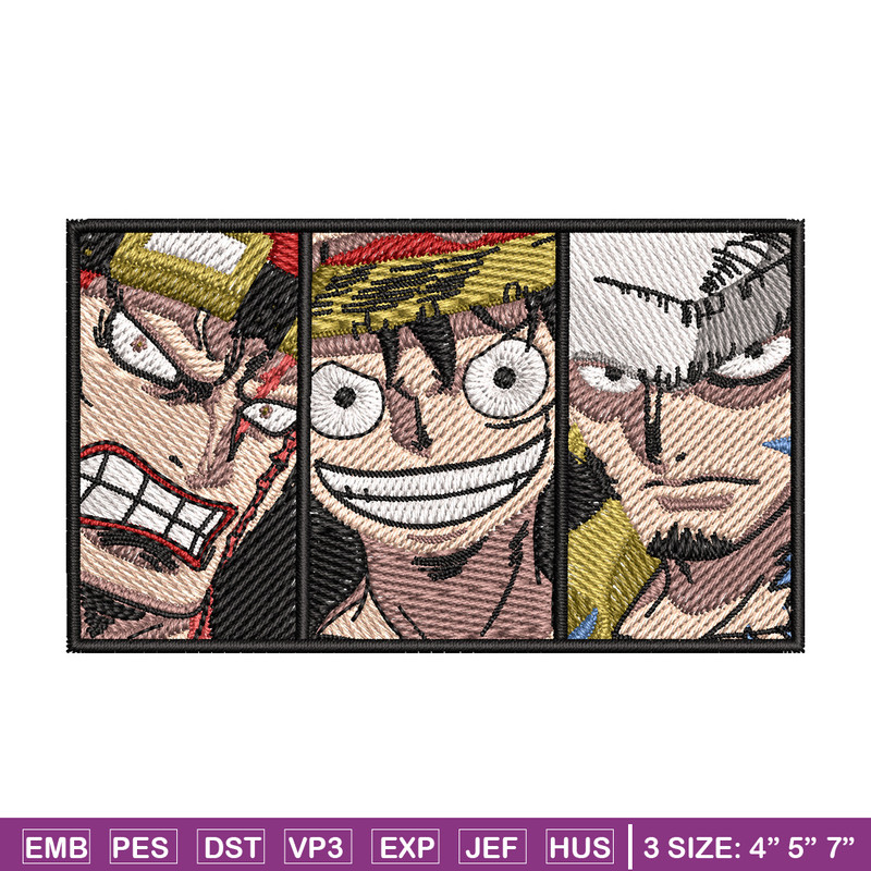 Big 3 priate embroidery design, One piece embroidery, Anime design, Embroidery shirt, Embroidery file,Digital download.jpg