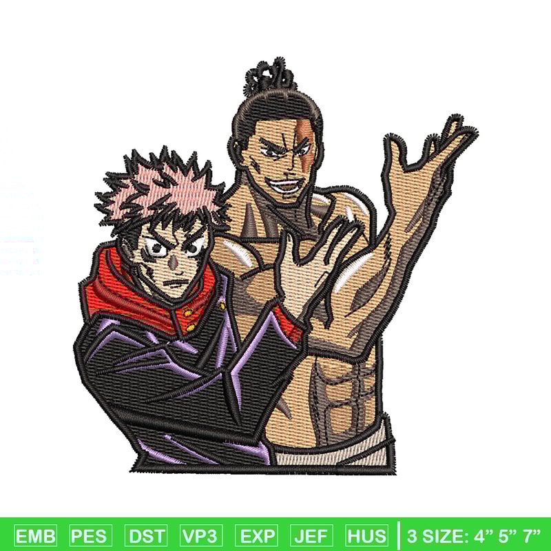 Best friends embroidery design, Jujutsu embroidery, Anime design, Embroidery shirt, Embroidery file, Digital download.jpg