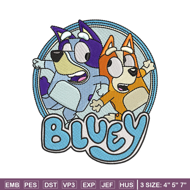 Bluey circle embroidery design, Bluey embroidery, Embroidery file, Embroidery shirt, Emb design, Digital download.jpg