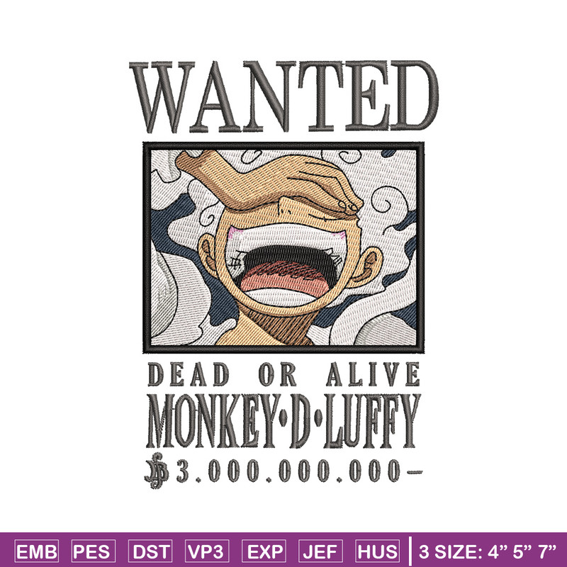 Bounty joyboy embroidery design, One piece embroidery, Anime design, Embroidery shirt, Embroidery file,Digital download.zip.jpg