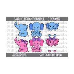 Baby Elephant Svg Bundle, Baby Elephant Png, Baby Elephant Clipart, Cute Elephant Svg, Elephant Png, Elephant Clipart, E