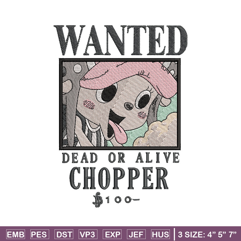 Bounty chopper embroidery design, One piece embroidery, Anime design, Embroidery shirt, Embroidery file,Digital download.jpg