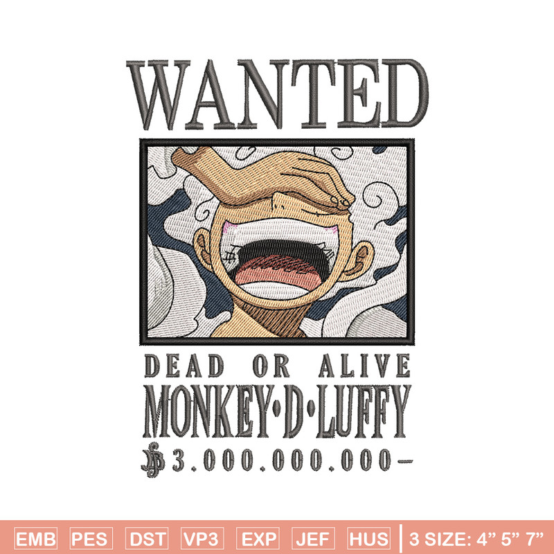 Bounty joyboy embroidery design, One piece embroidery, Anime design, Embroidery shirt, Embroidery file,Digital download.zip.jpg