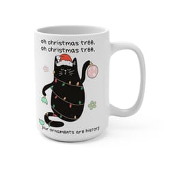 christmas cat mug, cute christmas mug