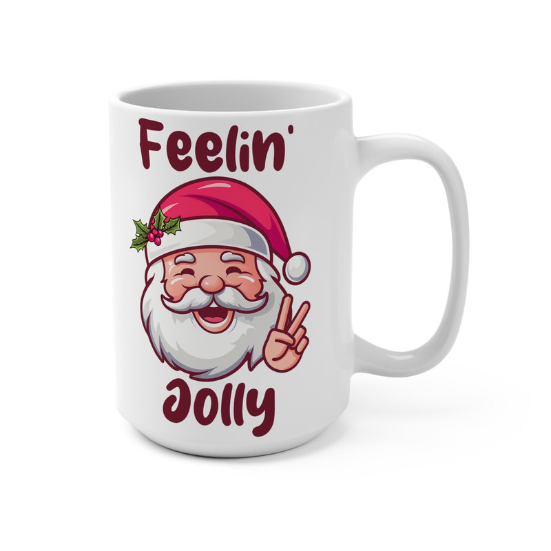 Feeling Jolly Mug, Christmas Vibes Mug, Doodles Mug, Cute Christmas Mug, Festive Mug, Holiday Mug, Cocoa Mug, Hot Chocolate Mug - 1.jpg