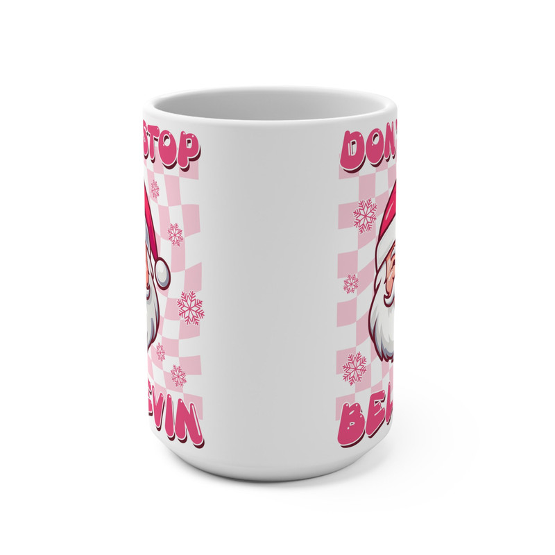 Dont Stop Believing Mug, Christmas Vibes Mug, Doodles Mug, Cute Christmas Mug, Festive Mug, Holiday Mug, Cocoa Mug, Hot Chocolate Mug - 2.jpg