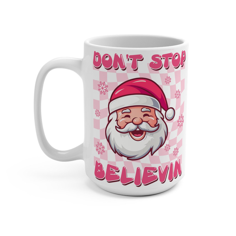 Dont Stop Believing Mug, Christmas Vibes Mug, Doodles Mug, Cute Christmas Mug, Festive Mug, Holiday Mug, Cocoa Mug, Hot Chocolate Mug - 3.jpg