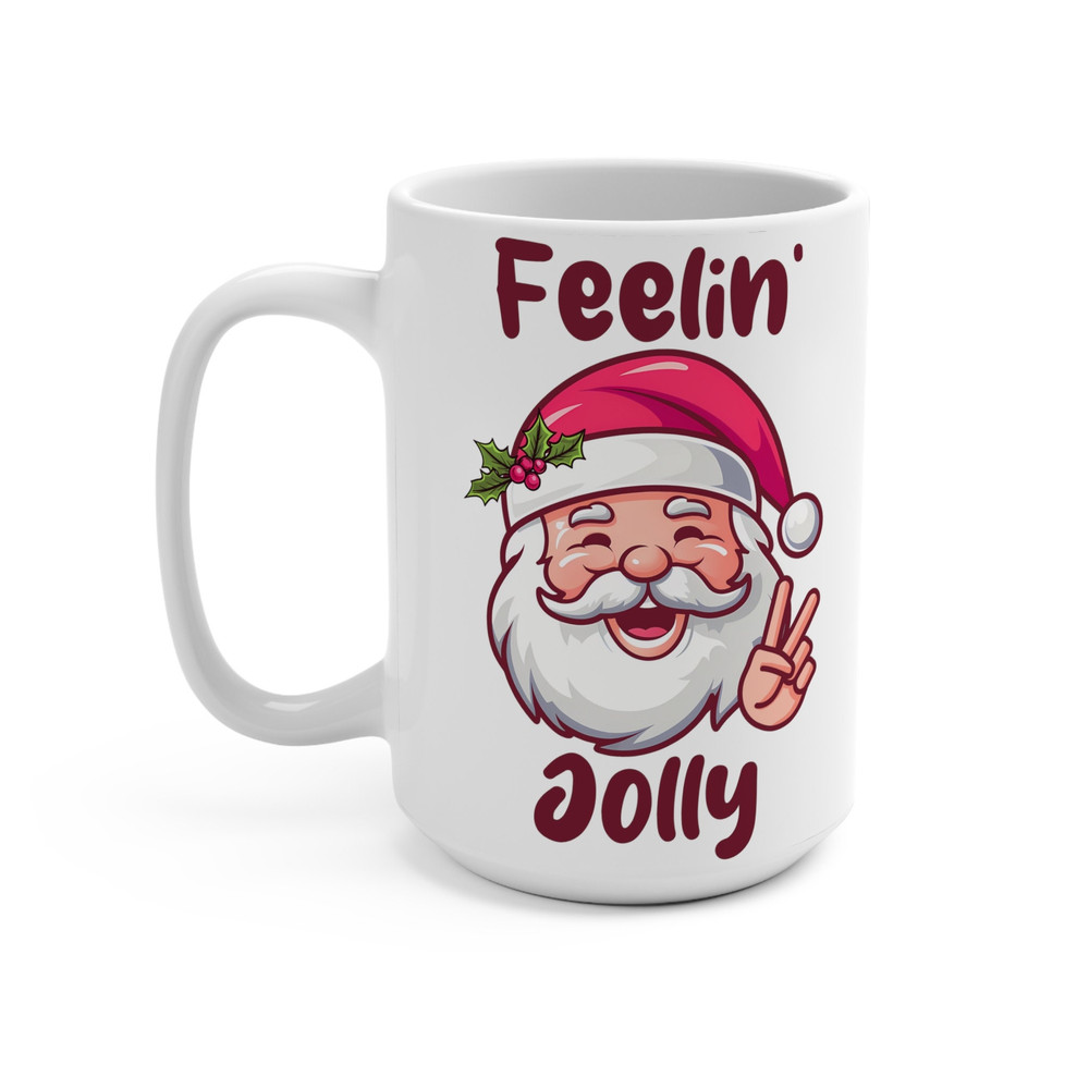 Feeling Jolly Mug, Christmas Vibes Mug, Doodles Mug, Cute Christmas Mug, Festive Mug, Holiday Mug, Cocoa Mug, Hot Chocolate Mug - 3.jpg