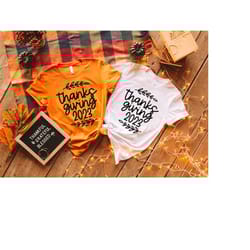 thanksgiving 2023 matching shirts, thanksgiving crew shirts, friendsgiving family shirts, thanksgiving gifts,thankful sw