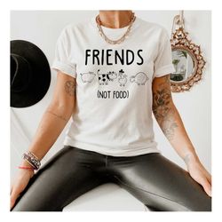 vegan shirt, friends not food shirt, animal rights shirt, vegetarian t-shirt, vegan activist tee, animal lover  gift, gi