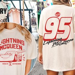 retro vintage lightning mcqueen number back shirt, disney comfort colors shirt, disney cars land shirt,disney pixar shir